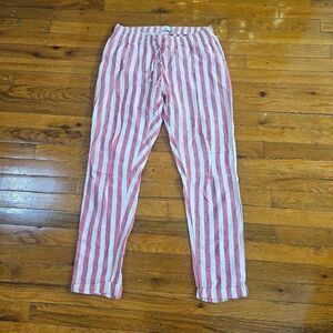 Onia Linen Pants Size M Casual Pants Straight Leg red White